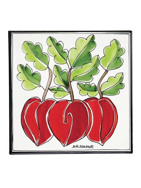 Sicilian ceramic handmade Wall tile Folk Beets PI297FK-13V