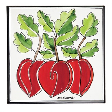 Sicilian ceramic handmade Wall tile Folk Beets PI297FK-13V