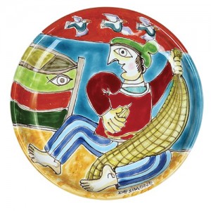 Circular plate DS 15 cm Fisherman with Basket PT15DS-11