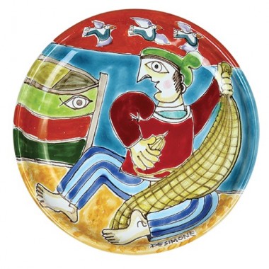 Circular plate DS 15 cm Fisherman with Basket PT15DS-11