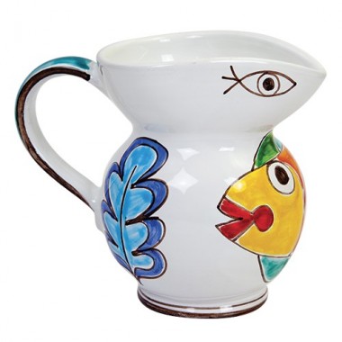 Pitcher Folk Fish BR91FK de simone pottery