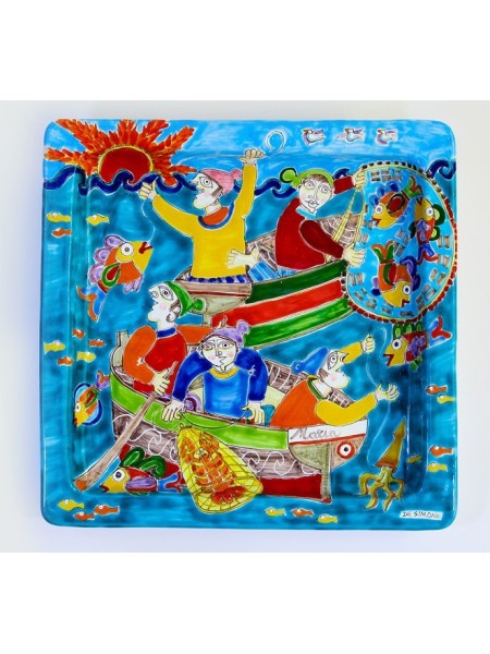 Squared Plate 37x37 DS 01 Fishermen