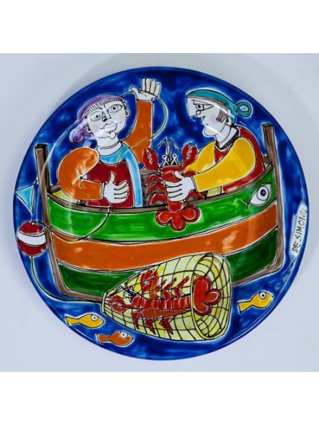 Circular Plate DS 25 cm PT25DS-18 Lobster Fishermen