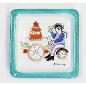 Piatto Quadrato Folk Venditore di Gelati PQFK-10