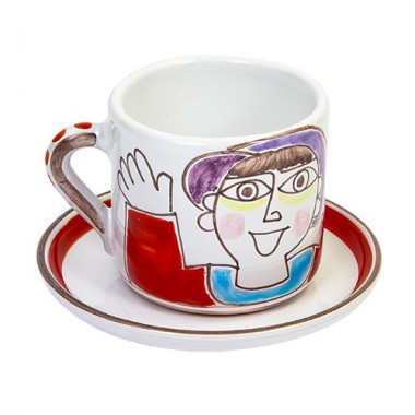 Tazza con piattino ceramiche de simone TZ69FK