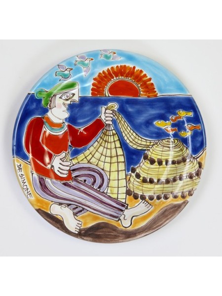 Circular plate DS 18 cm Fisherman with Basket PT18DS-13